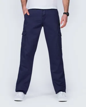2t Slim Fit Tall Cargo Trousers (navy) streetwear vibe