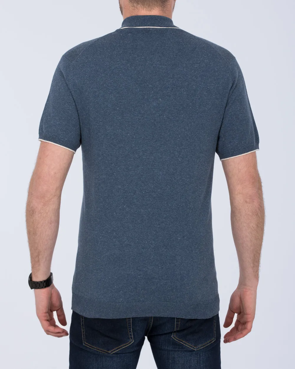 2t Slim Fit Tall Cotton Knitted Polo Shirt (indigo) bold ease