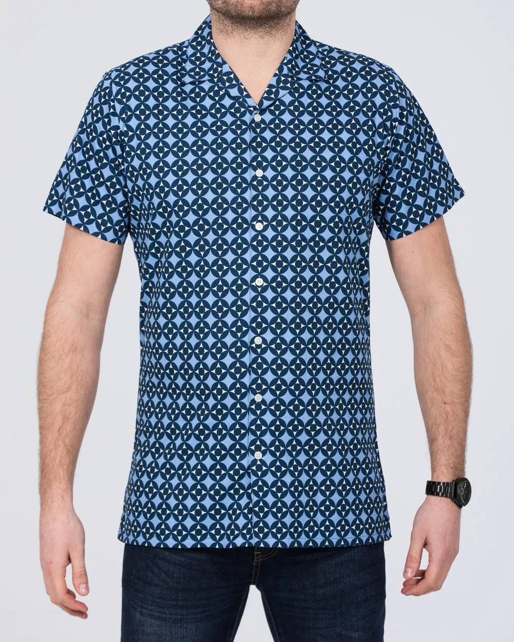 2t Slim Fit Tall Short Sleeve Revere Shirt (geometric) Mood Ready