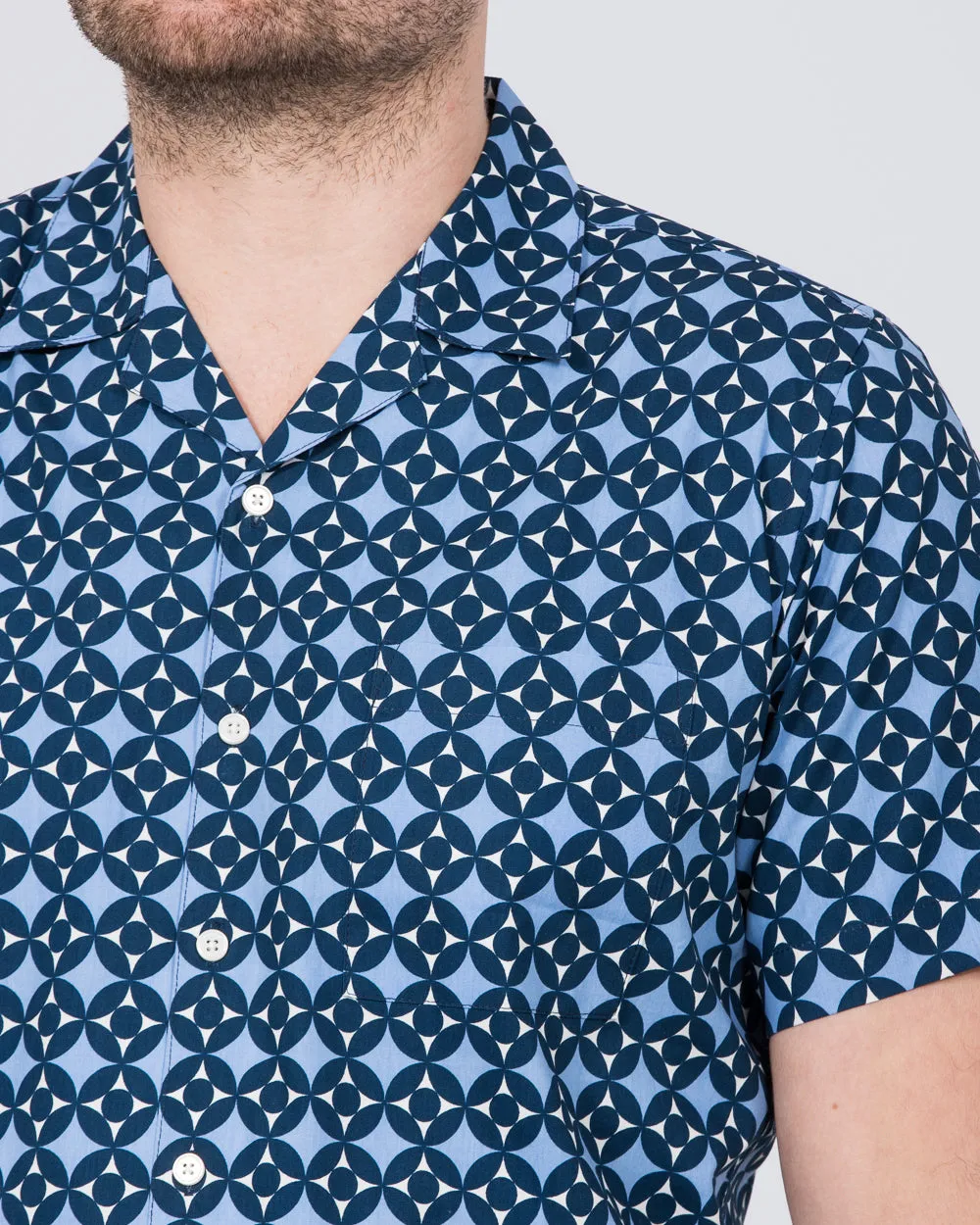 2t Slim Fit Tall Short Sleeve Revere Shirt (geometric) Fit Classic