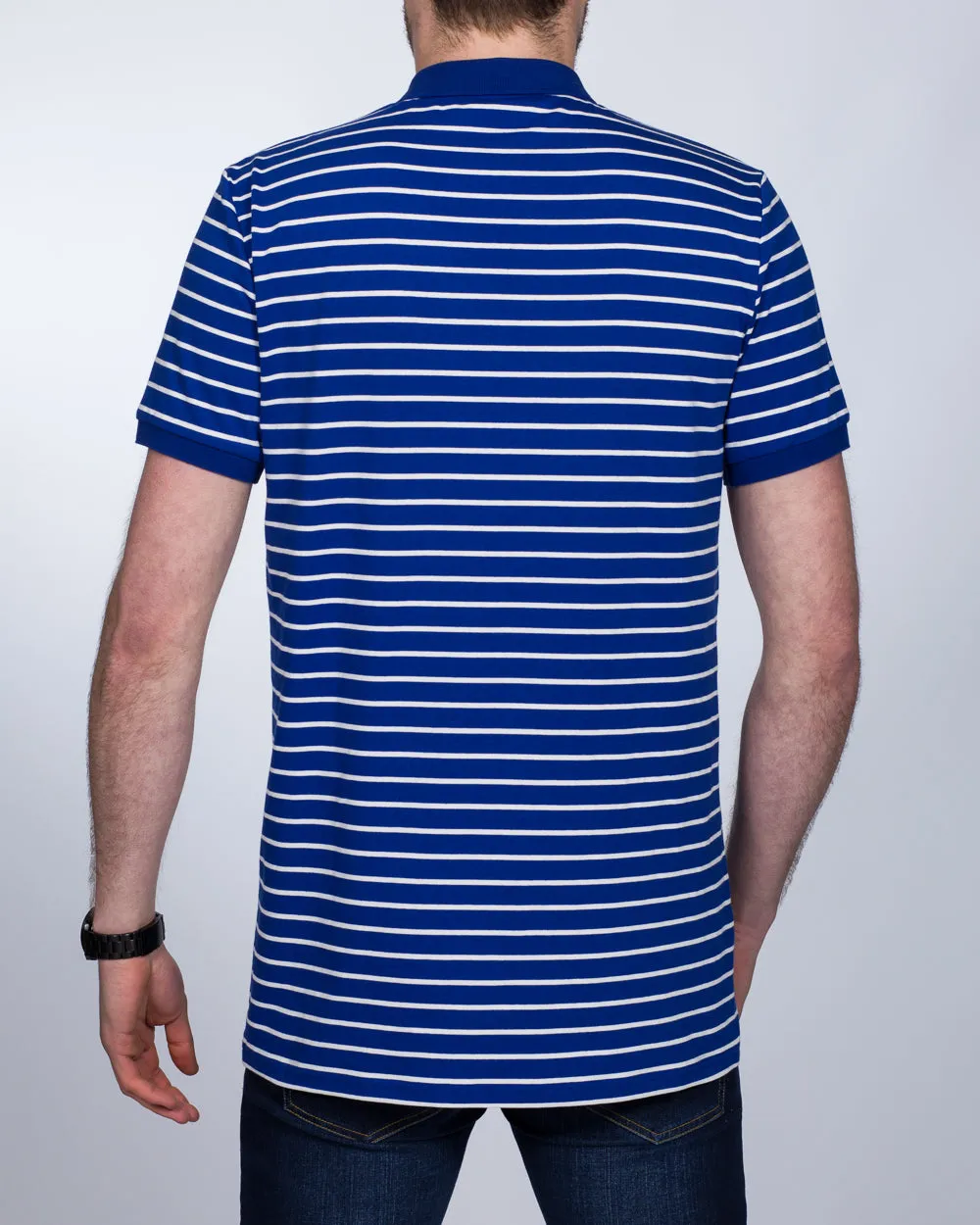 2t Slim Fit Tall Striped Polo Shirt (blue) date outfit