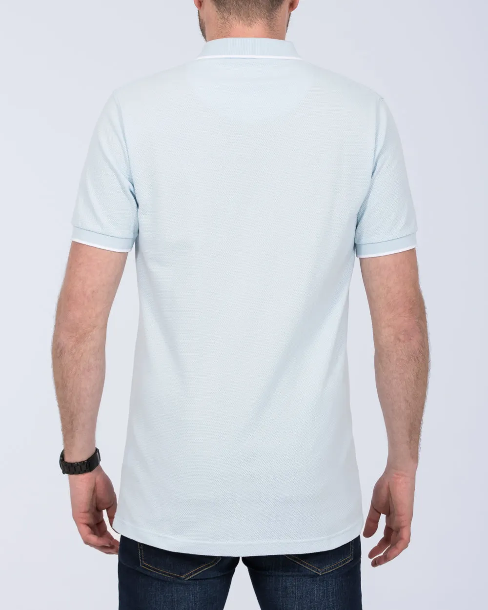 2t Slim Fit Tall Tipped Polo Shirt (ice blue) morning vibe