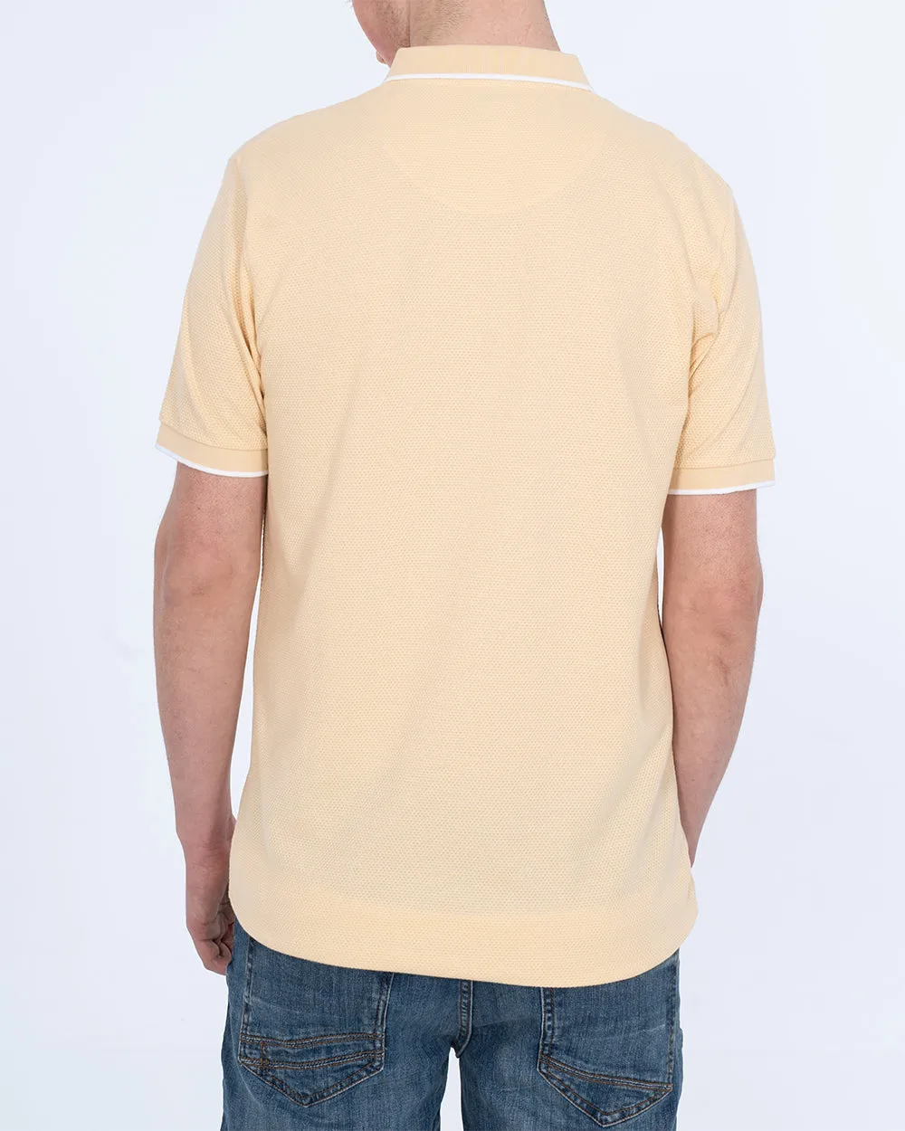 2t Slim Fit Tall Tipped Polo Shirt (lemon) casual wear