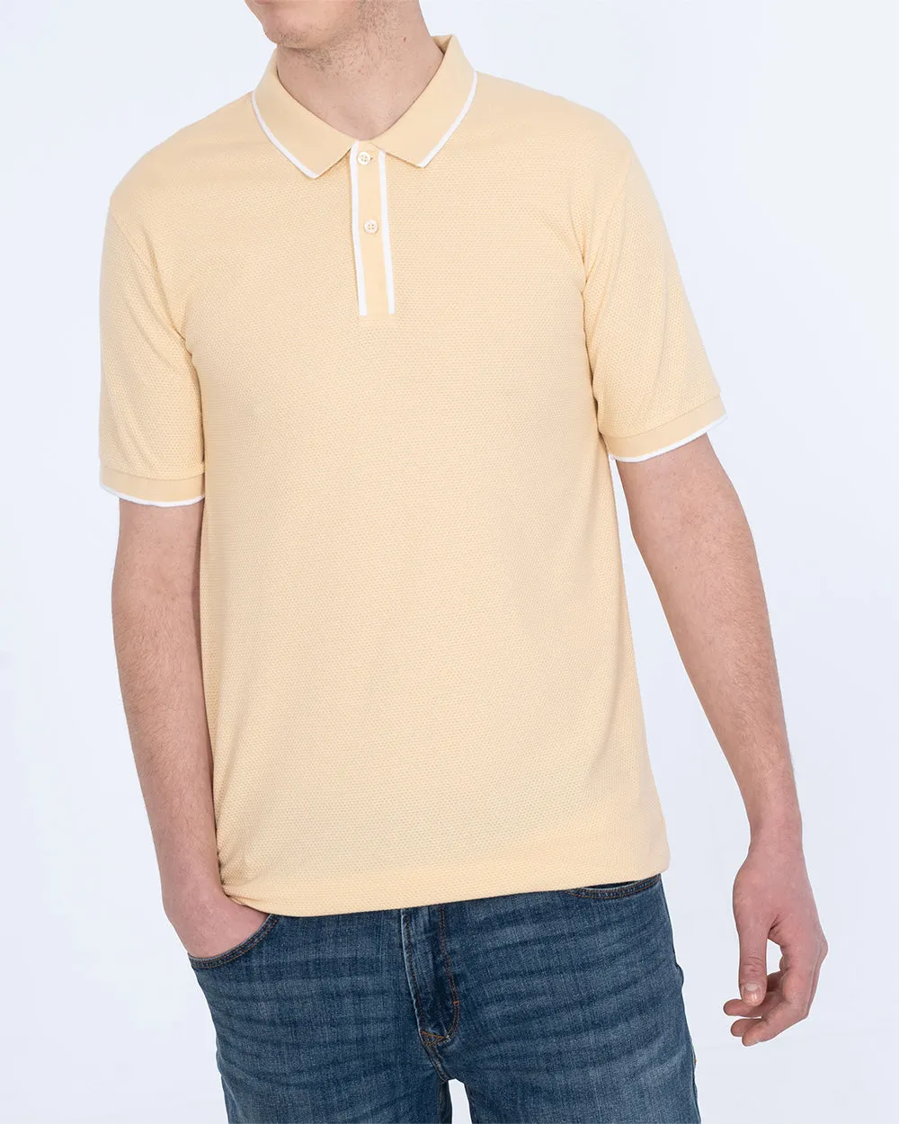2t Slim Fit Tall Tipped Polo Shirt (lemon) tailored ease