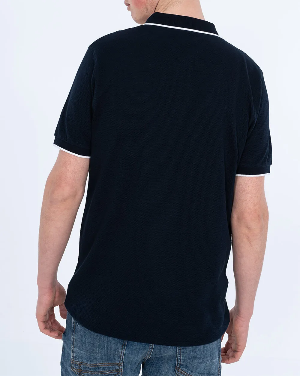 2t Slim Fit Tall Tipped Polo Shirt (navy) dress code