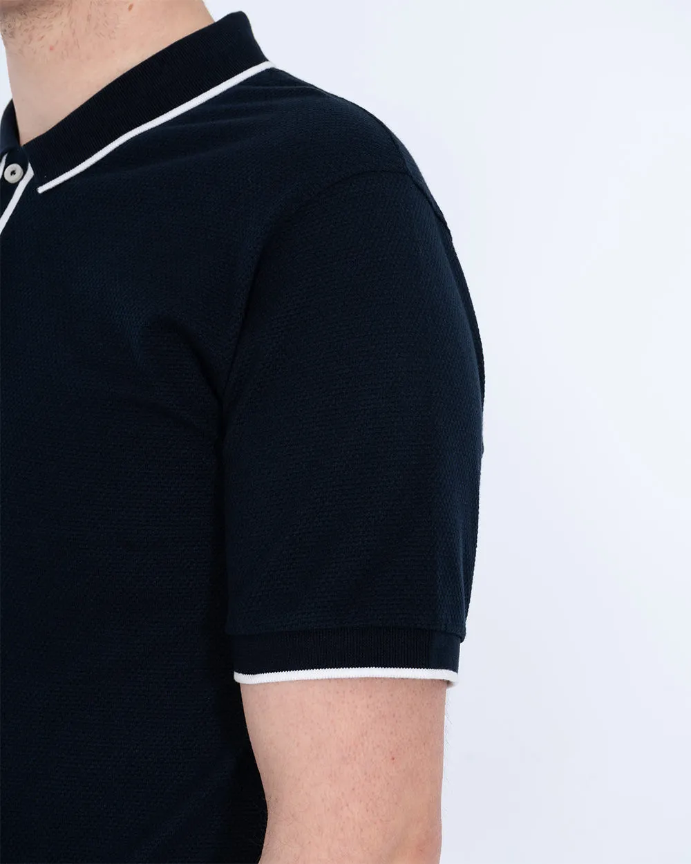 2t Slim Fit Tall Tipped Polo Shirt (navy) stylish ease