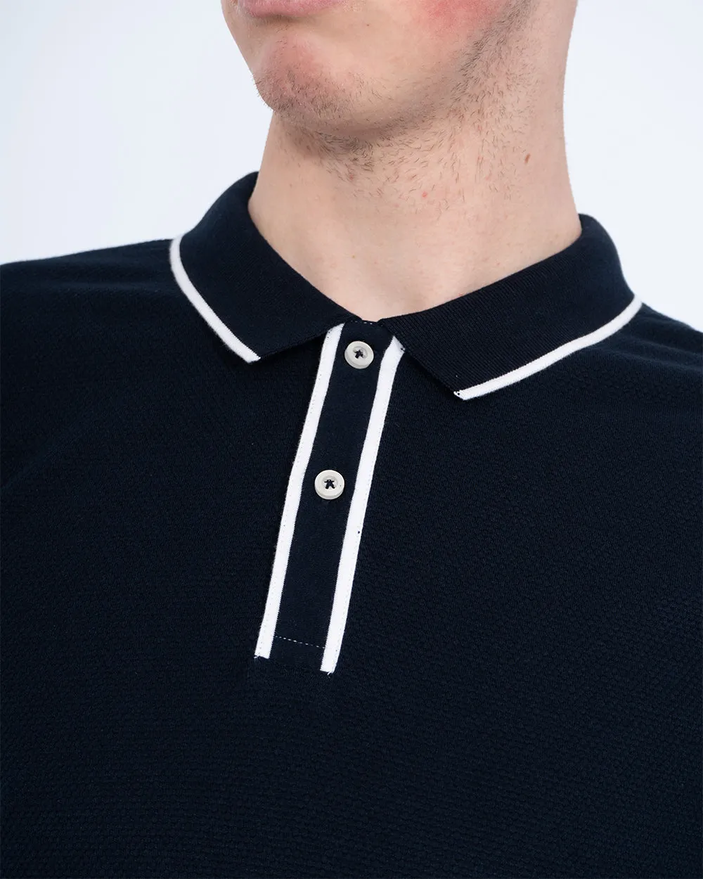 2t Slim Fit Tall Tipped Polo Shirt (navy) relaxed tone