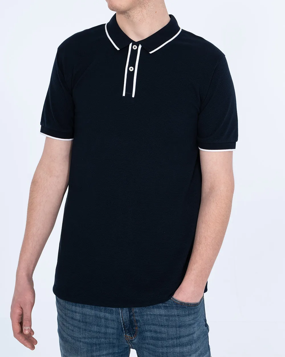 2t Slim Fit Tall Tipped Polo Shirt (navy) weekend set
