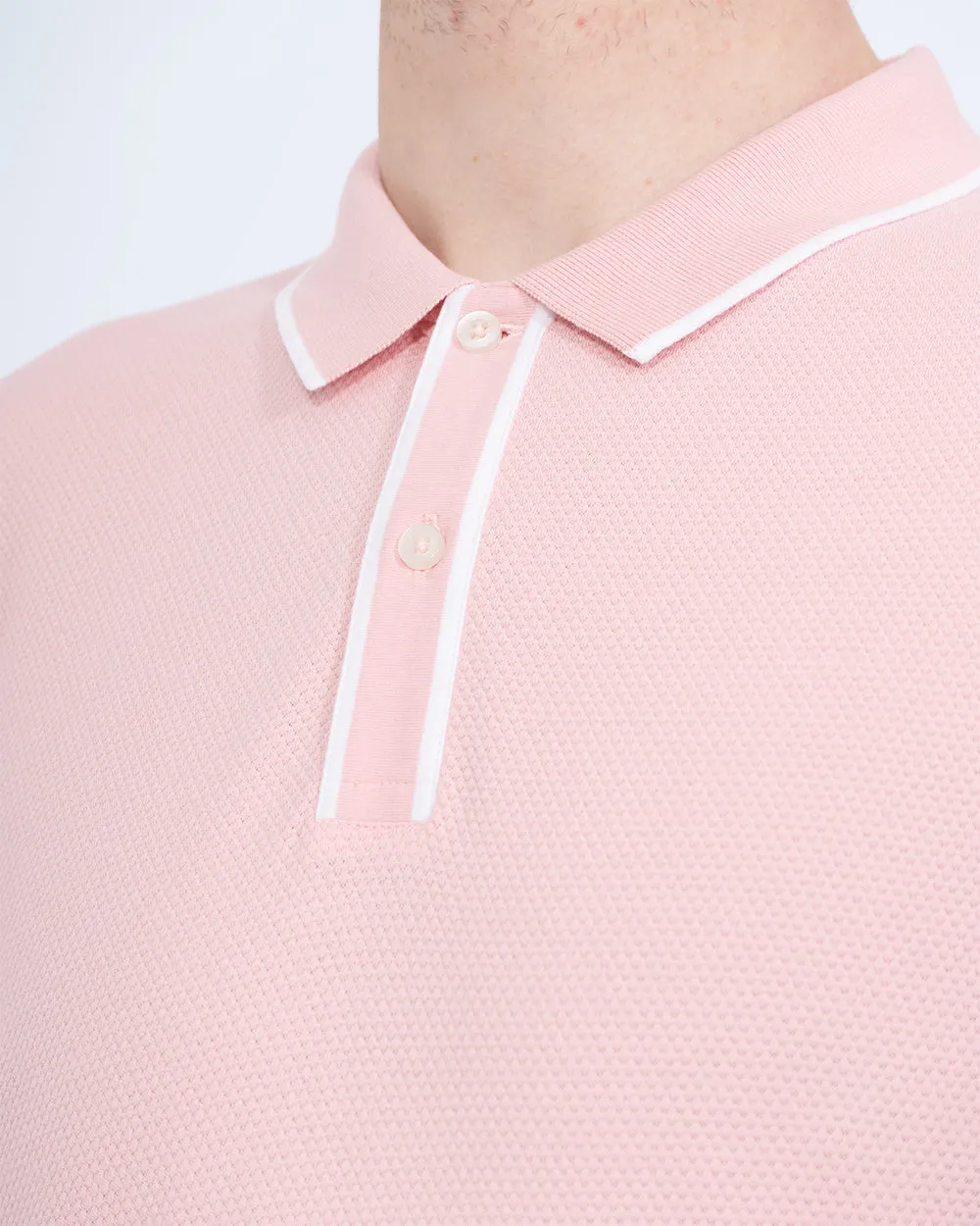 2t Slim Fit Tall Tipped Polo Shirt (pink) smooth fit