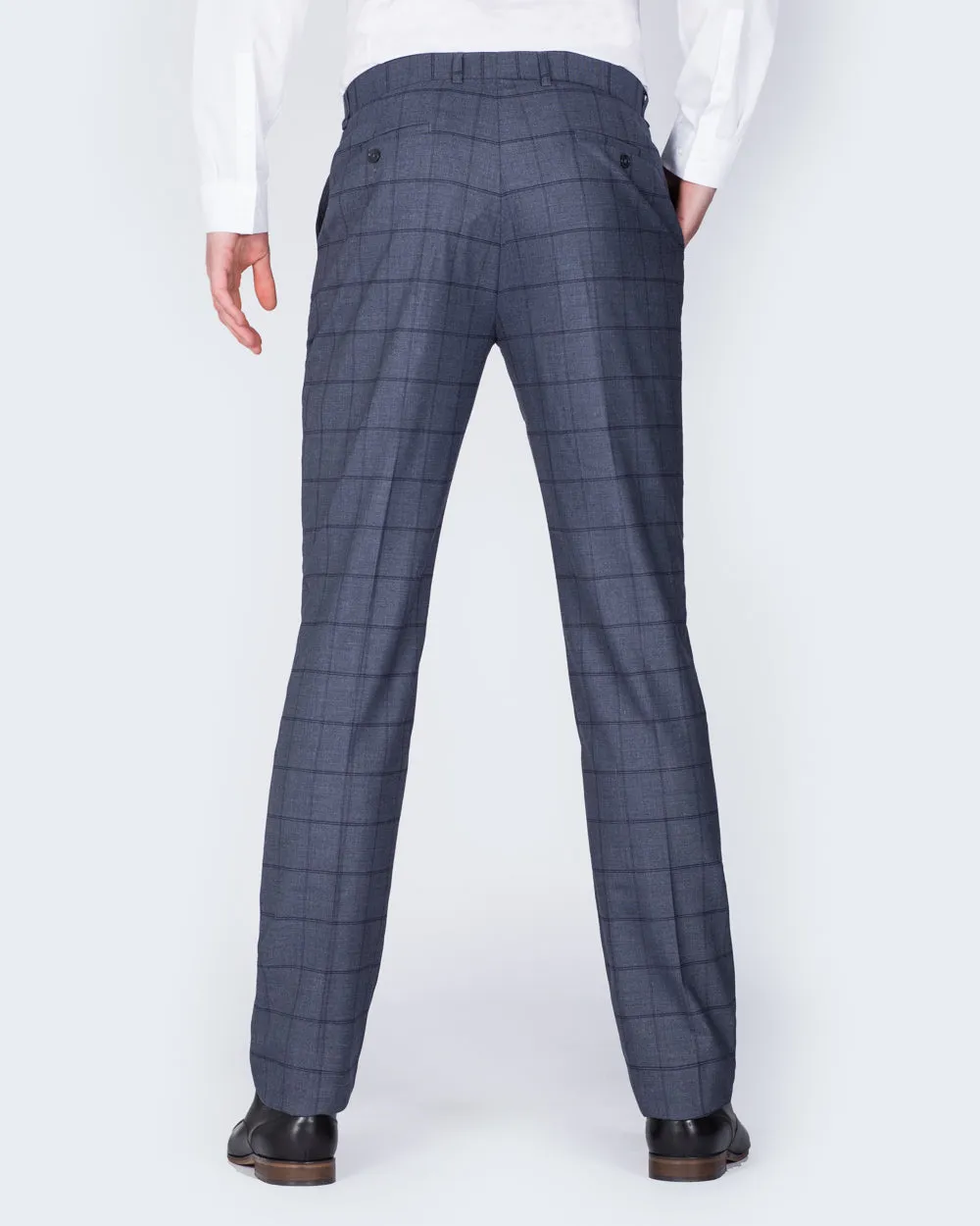 2t Slim Fit Tall Trousers (blue check) eco innovation