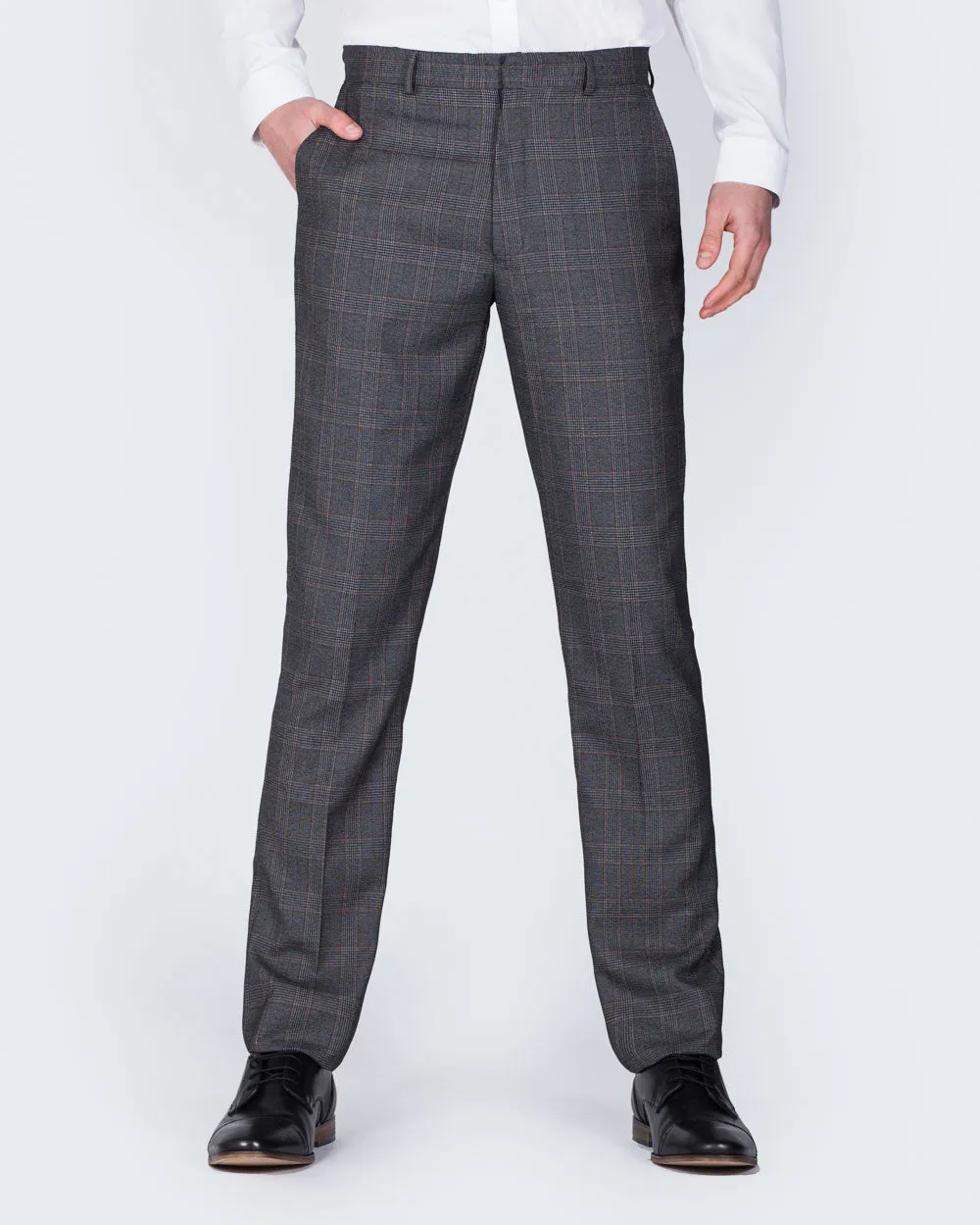 2t Slim Fit Tall Trousers (charcoal check) outdoor adventure