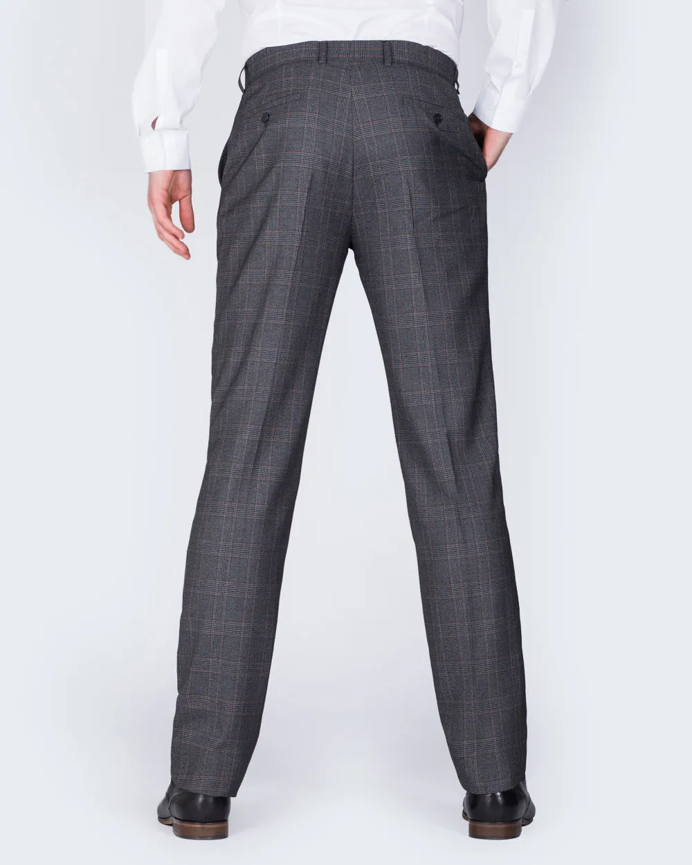 2t Slim Fit Tall Trousers (charcoal check) high performance