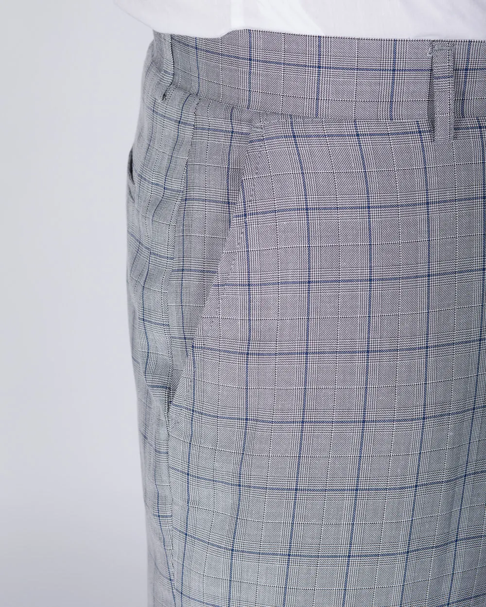 2t Slim Fit Tall Trousers (grey check) travel packing