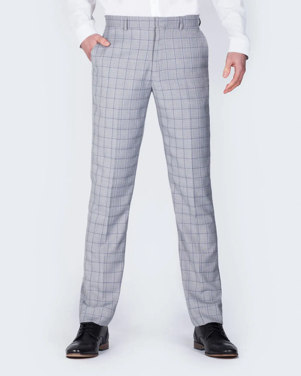 2t Slim Fit Tall Trousers (grey check) business casual