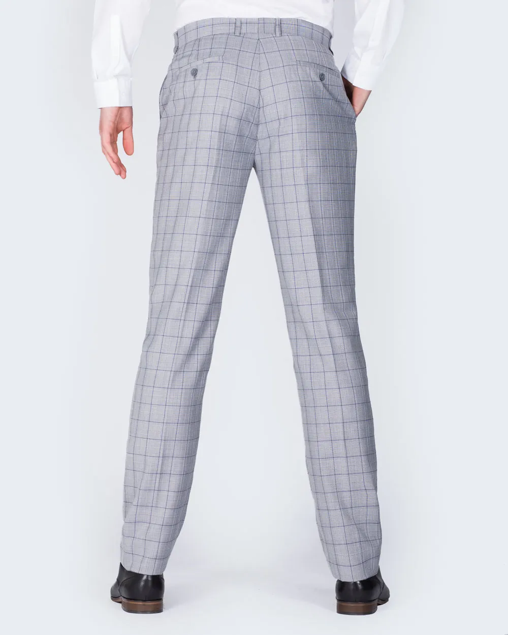 2t Slim Fit Tall Trousers (grey check) versatile piece