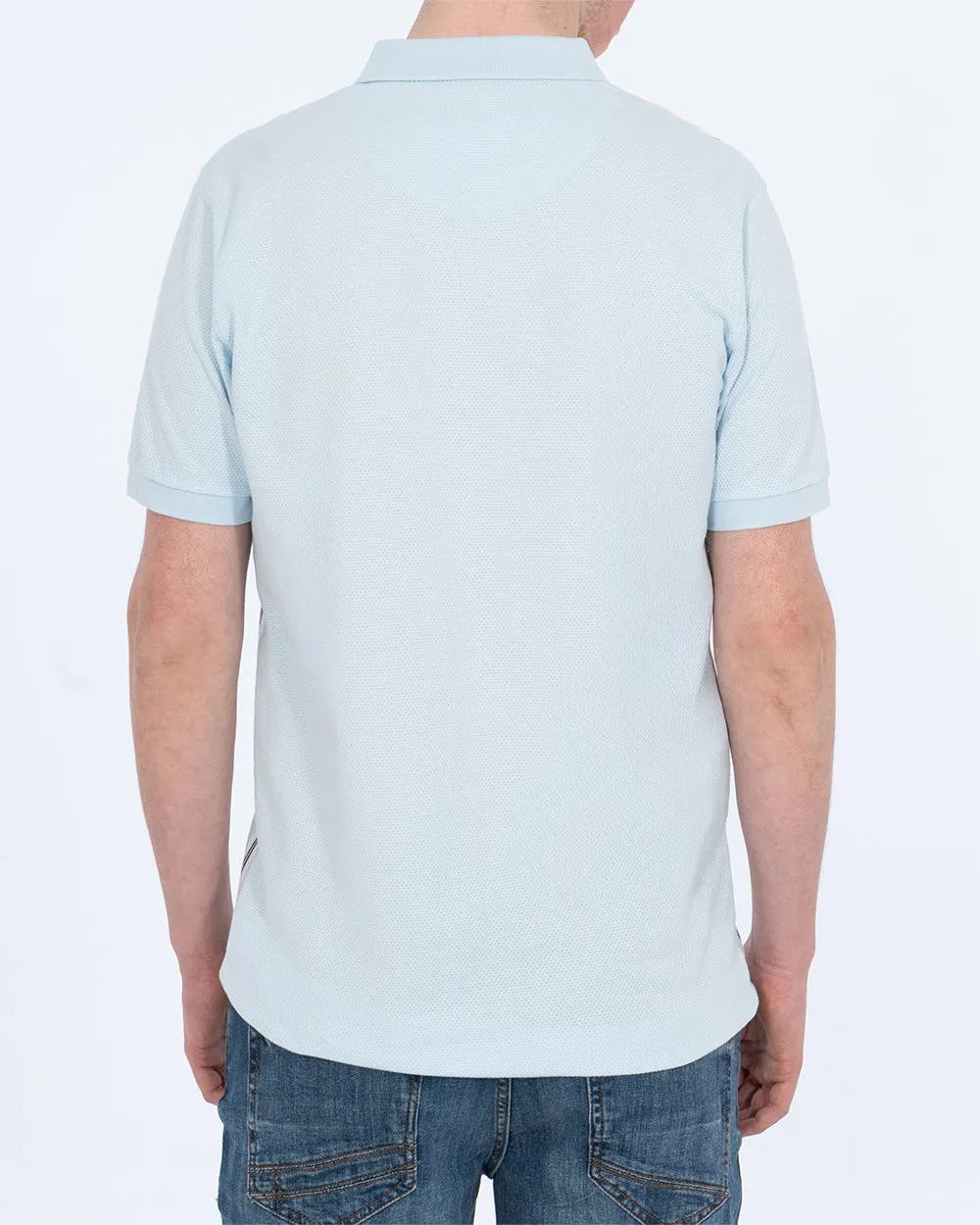 2t Slim Fit Tall Vertical Striped Polo Shirt (ice blue) active blend
