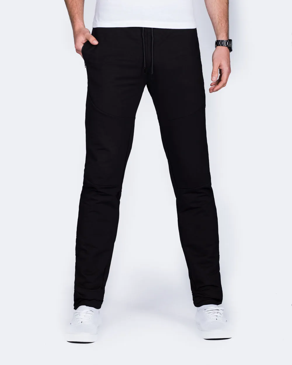 2t Slim Fit Zip Hem Training Joggers (black) autumn warm