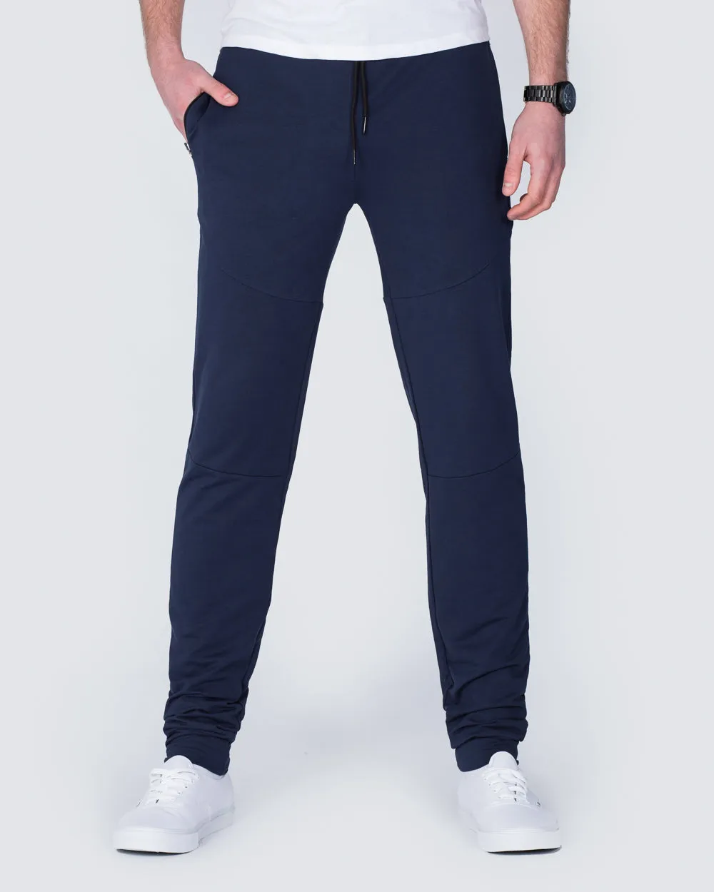 2t Slim Fit Zip Hem Training Joggers (navy) sport gym