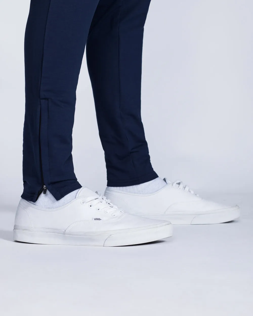 2t Slim Fit Zip Hem Training Joggers (navy) stretch fabric