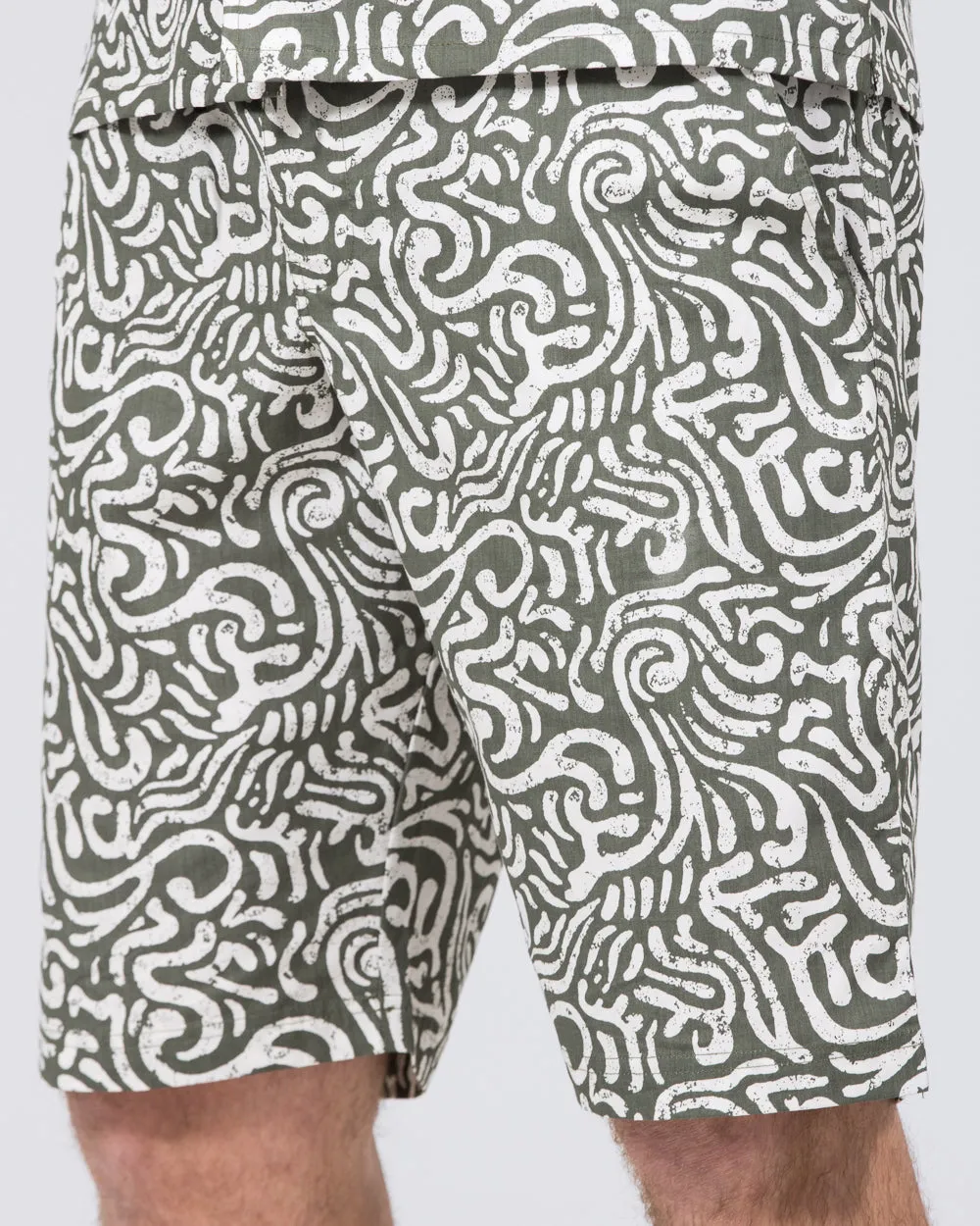 2t Tall Abstract Cotton Shorts (light olive) easy wear