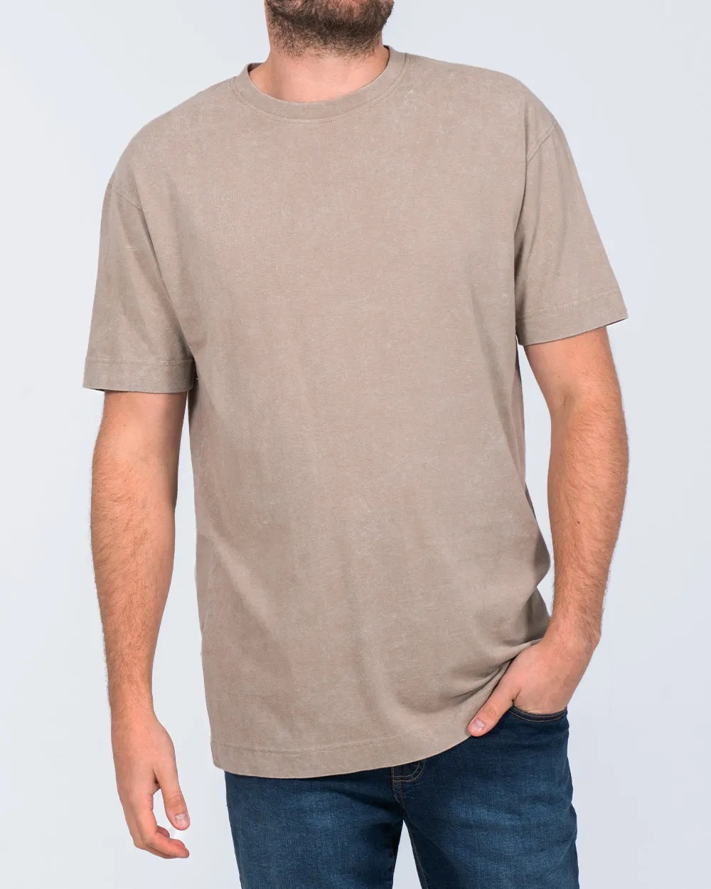 2t Tall Acid Wash Oversized T-Shirt (taupe) selfie wear