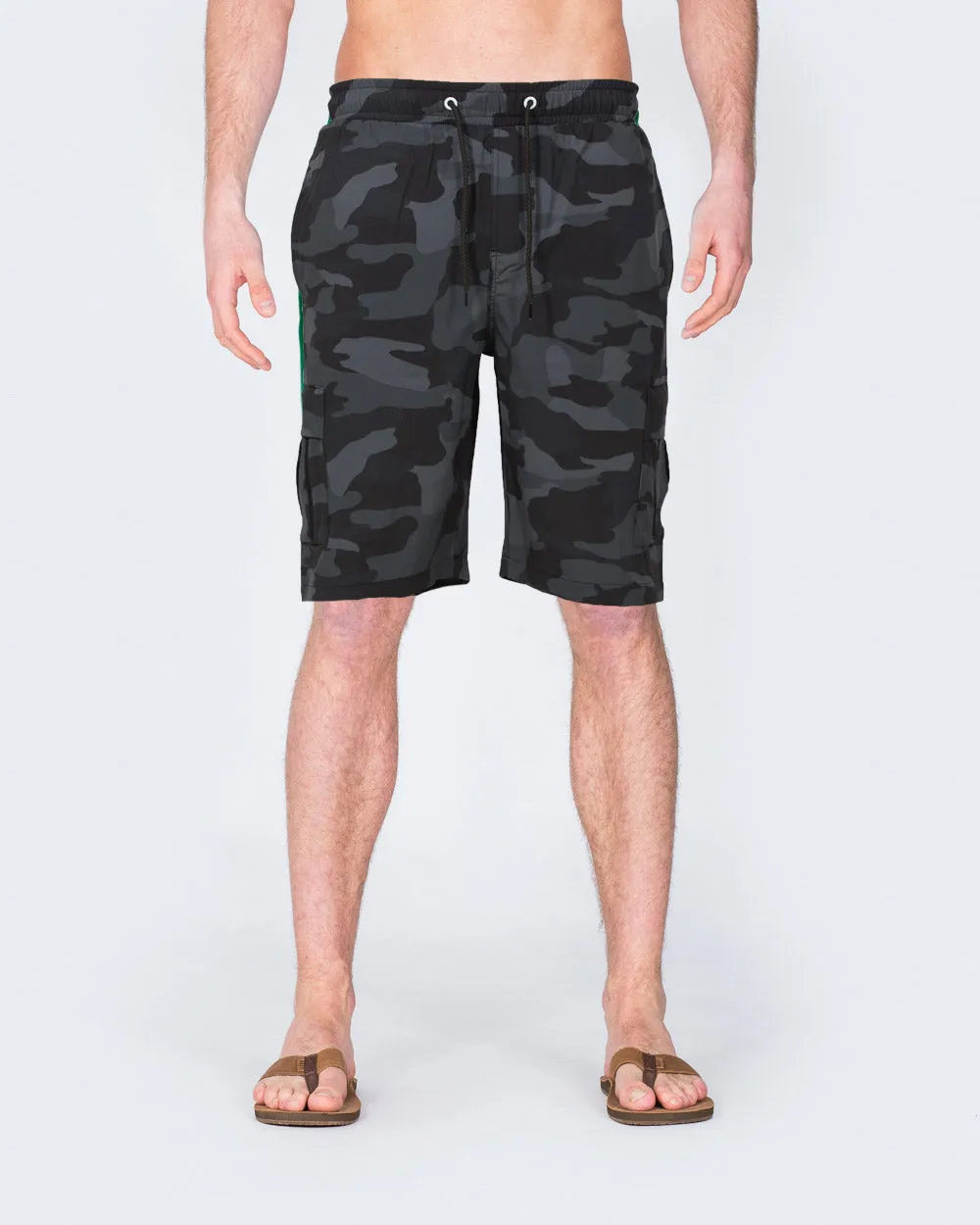 2t Tall Camo Print Swim Shorts (charcoal) youth trend