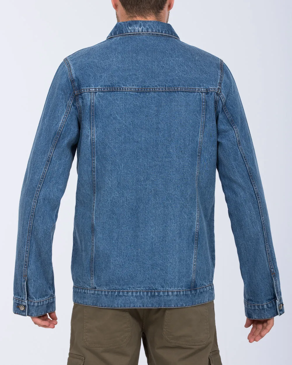 2t Tall Denim Jacket (mid wash) structured warm piece