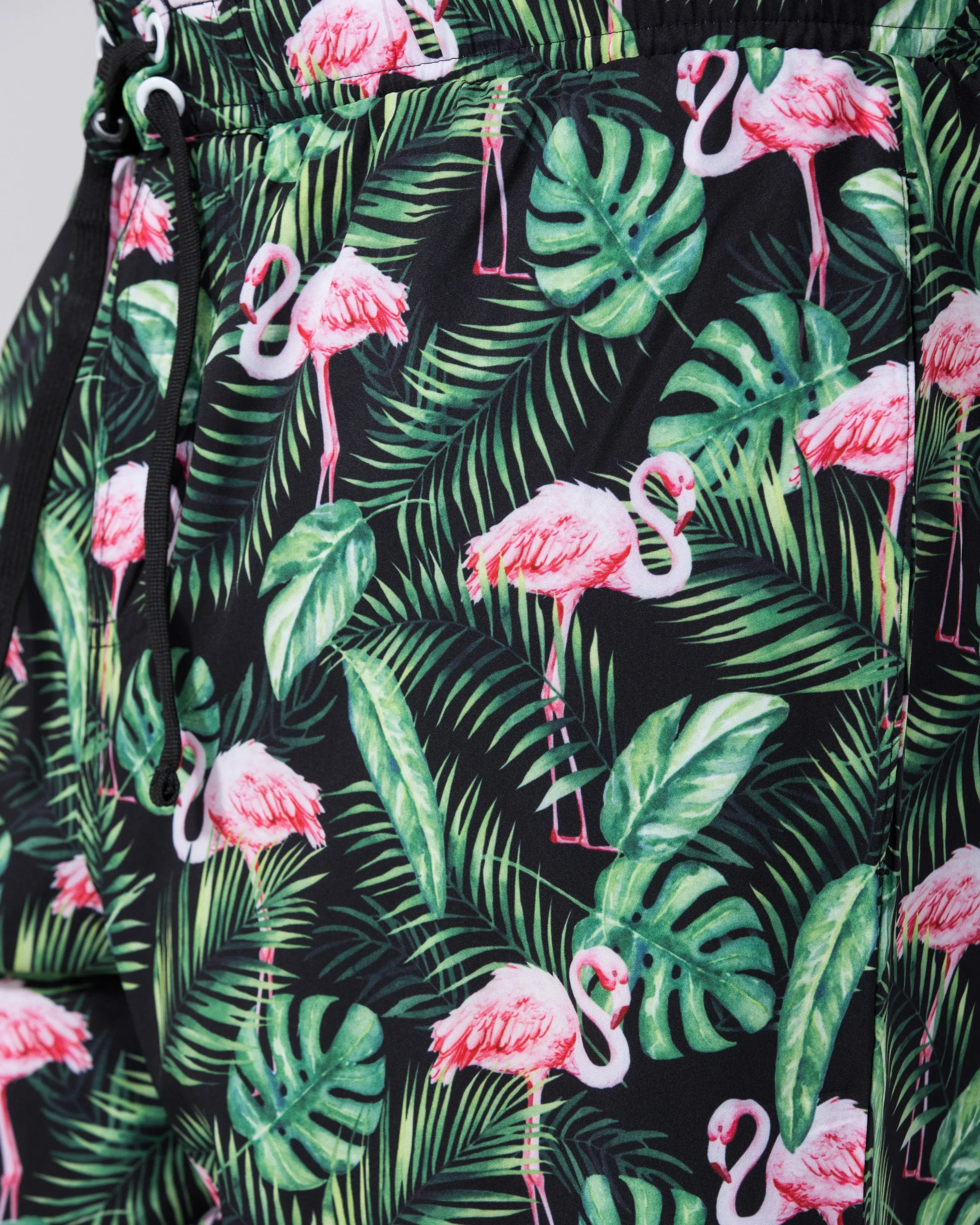 2t Tall Flamingo Print Swim Shorts (black) unique design