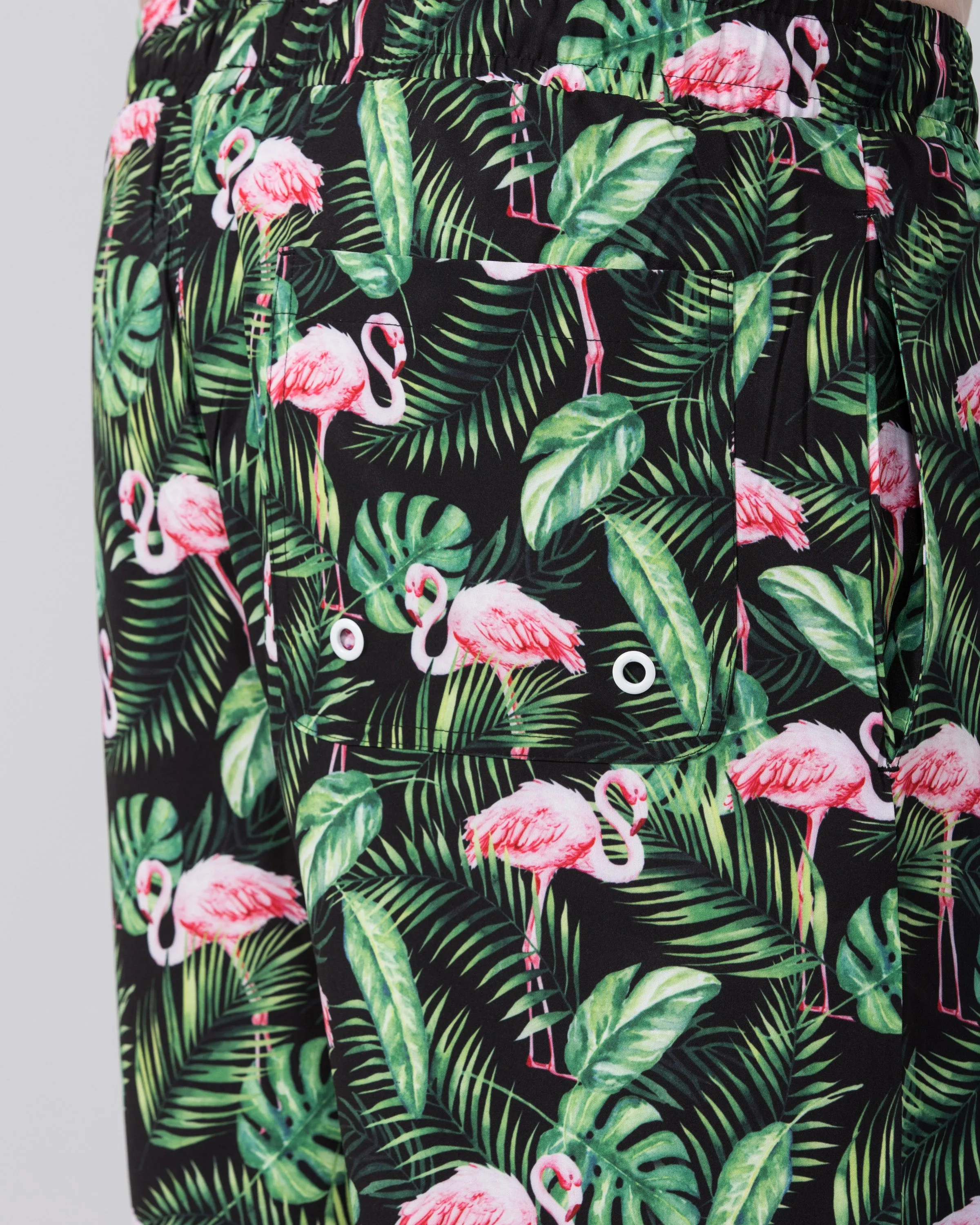 2t Tall Flamingo Print Swim Shorts (black) multi scene