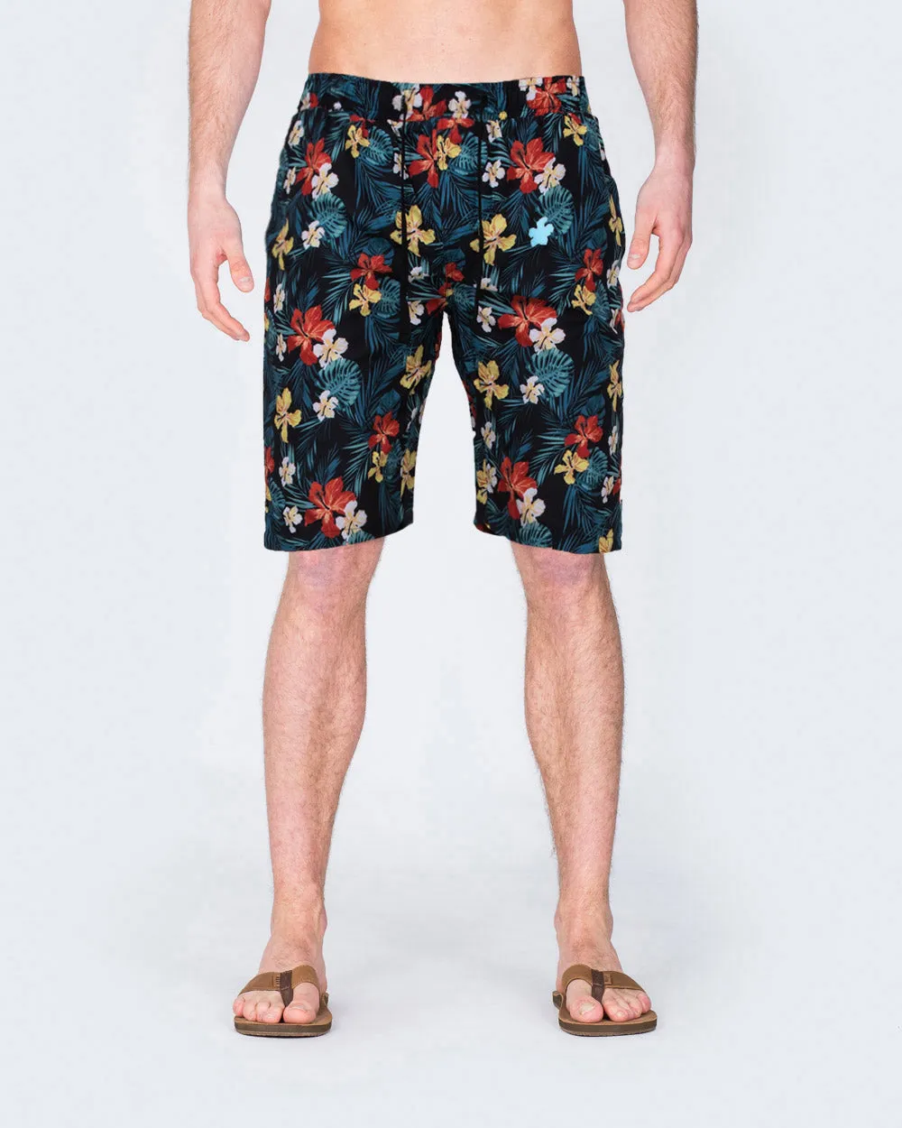 2t Tall Floral Swim Shorts (black) outdoor sport