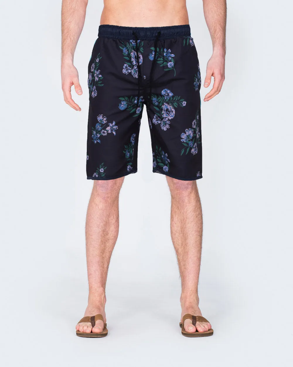 2t Tall Floral Swim Shorts (navy) trendy style