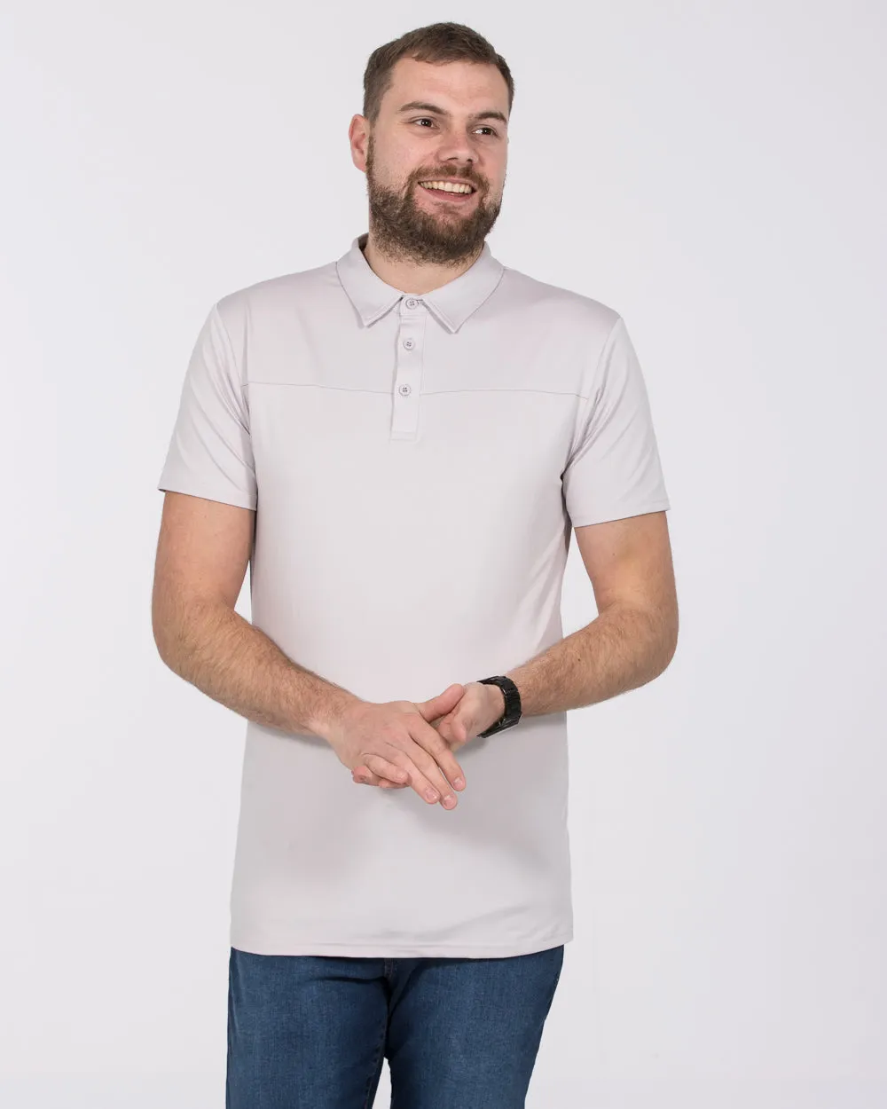 2t Tall Golf Polo Shirt (light grey) stretch fit