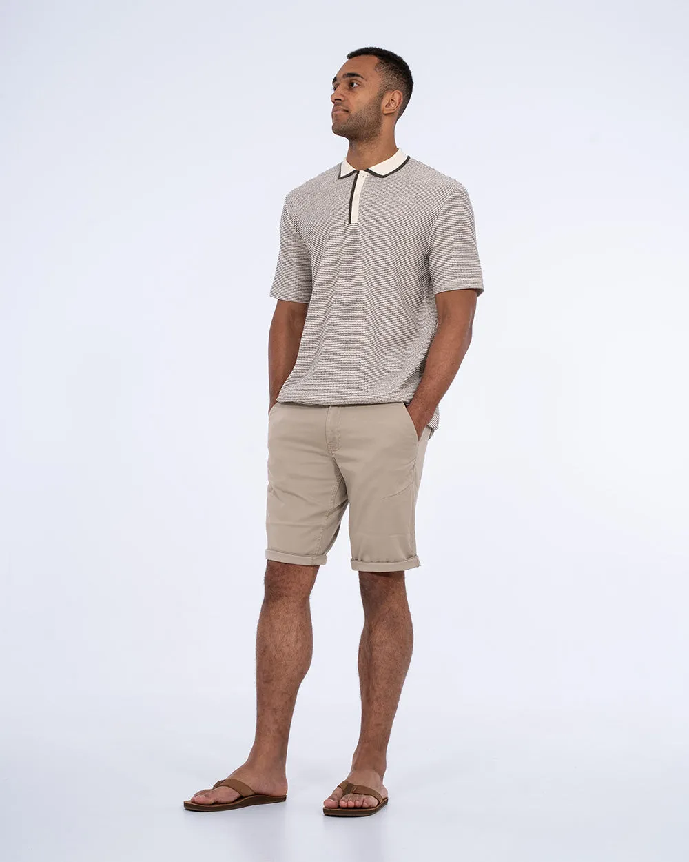 2t Tall Jacquard Tipped Polo Shirt (cream) vacation mode