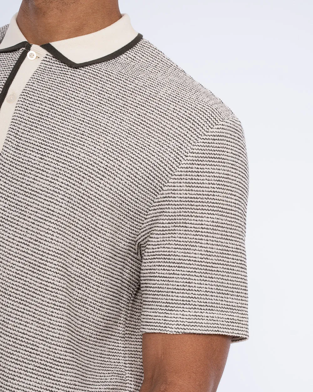 2t Tall Jacquard Tipped Polo Shirt (cream) city break