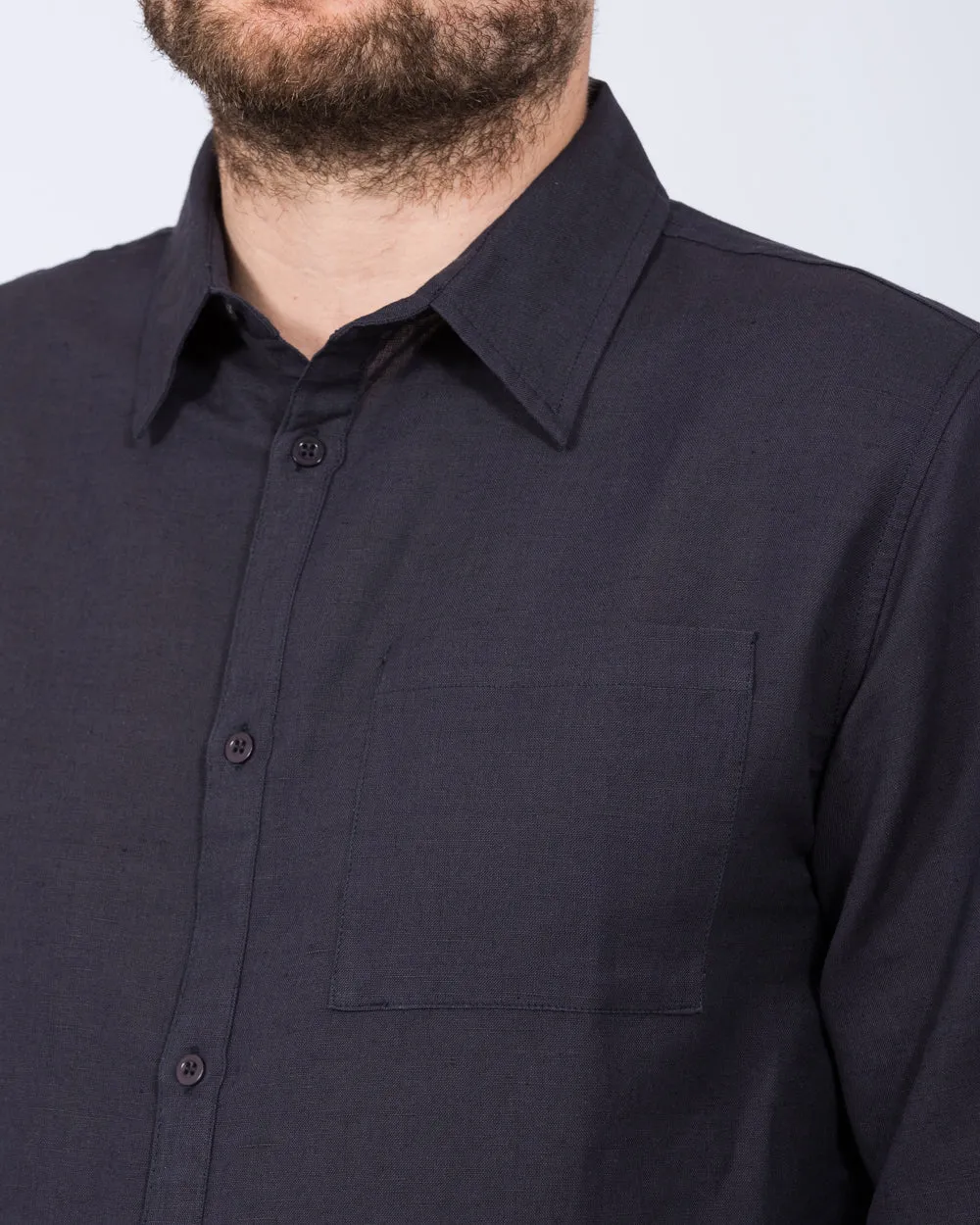2t Tall Long Sleeve Linen Blend Shirt (navy) Chill Mood