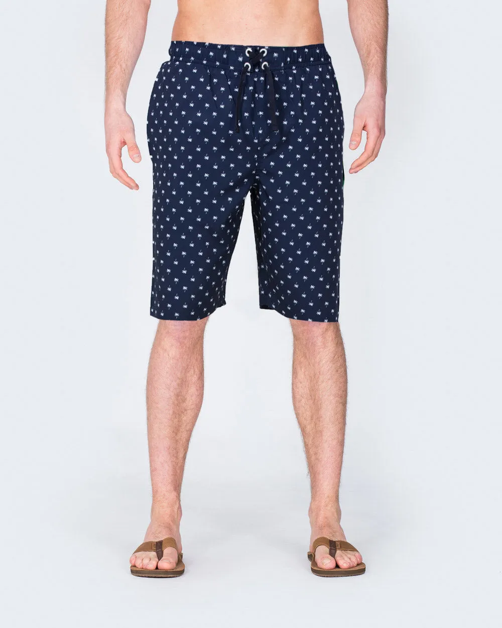 2t Tall Palm Print Swim Shorts (navy) comfort versatile