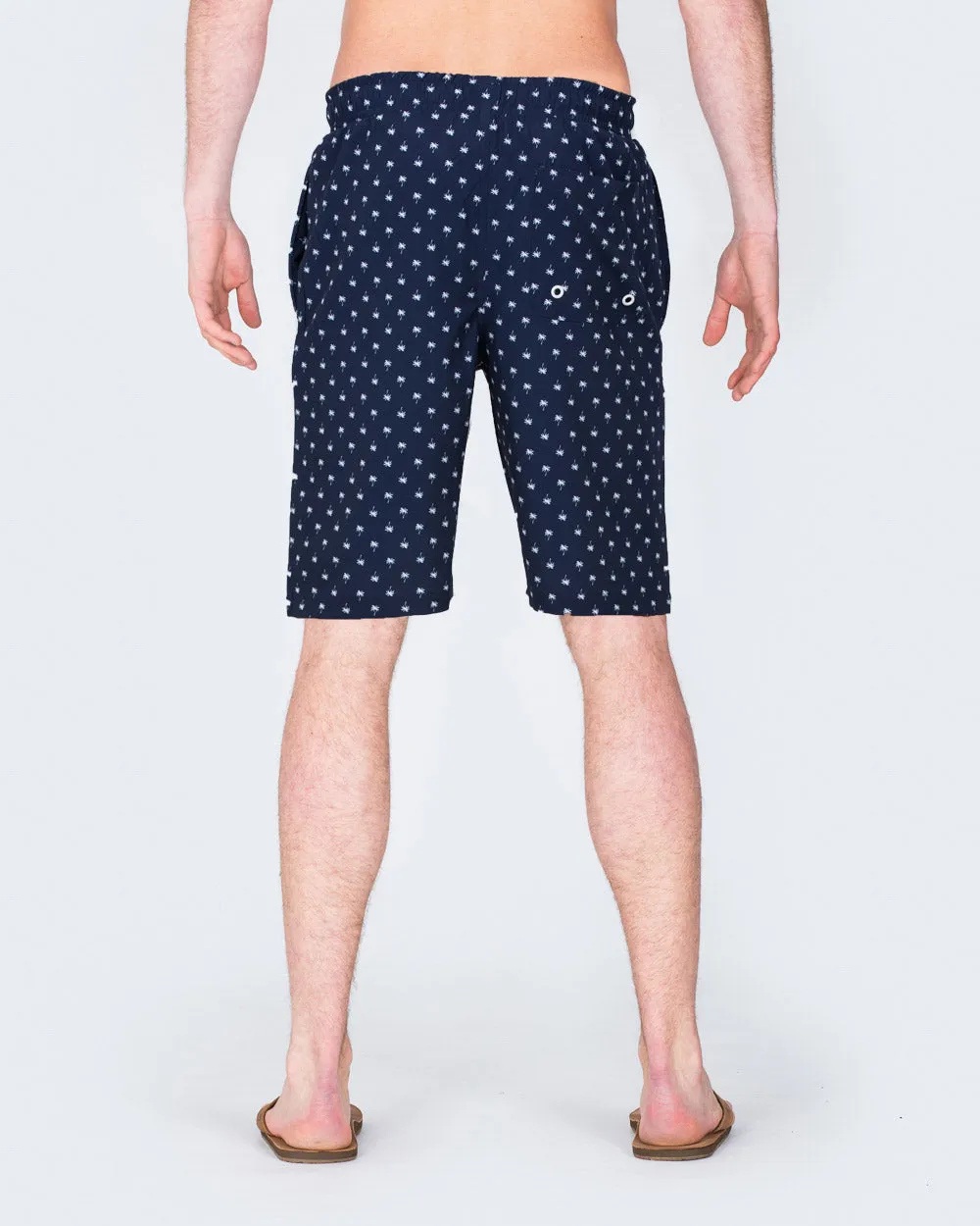 2t Tall Palm Print Swim Shorts (navy) stretch comfort