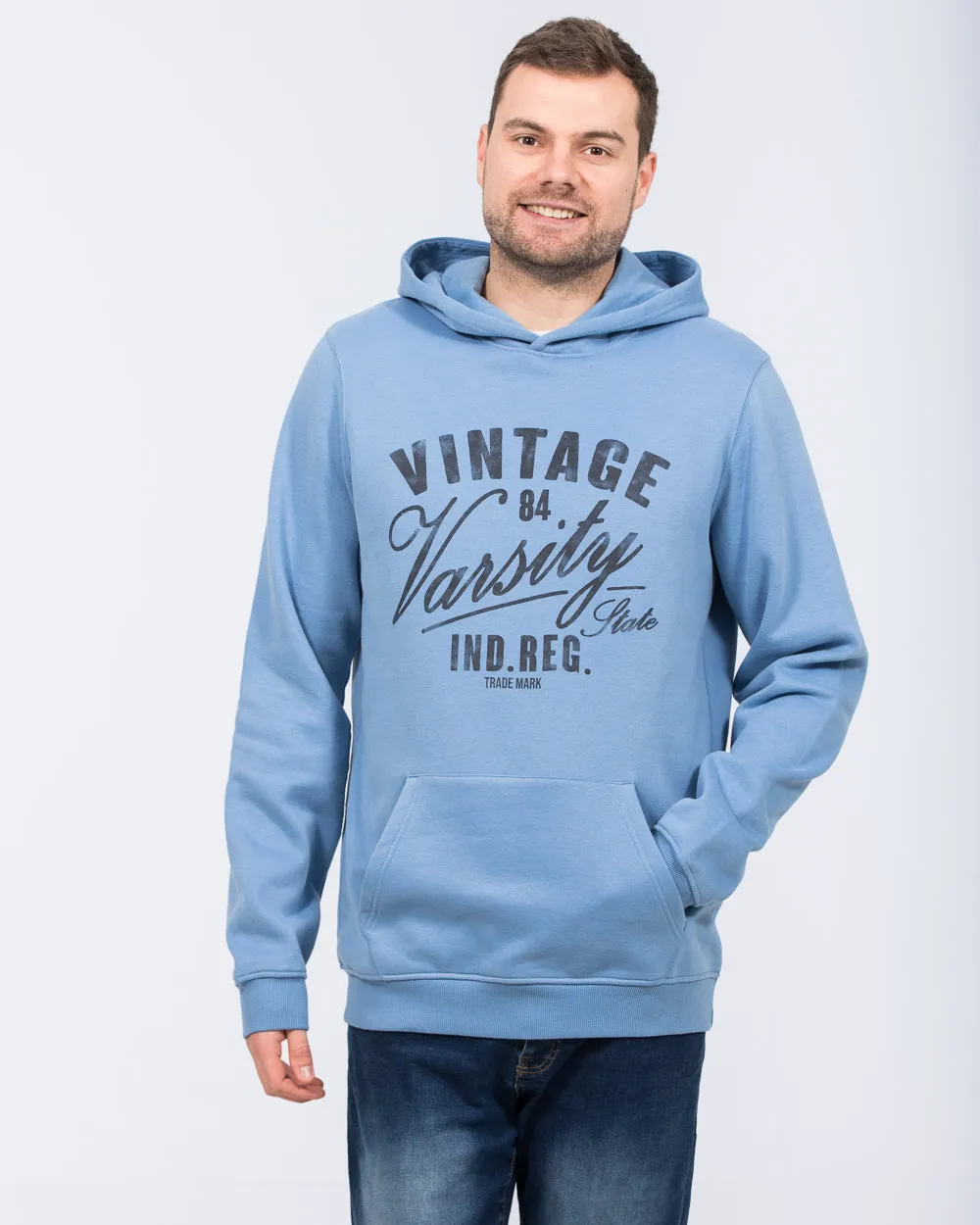 2t Tall Pullover Printed Hoodie (blue) relaxed flow