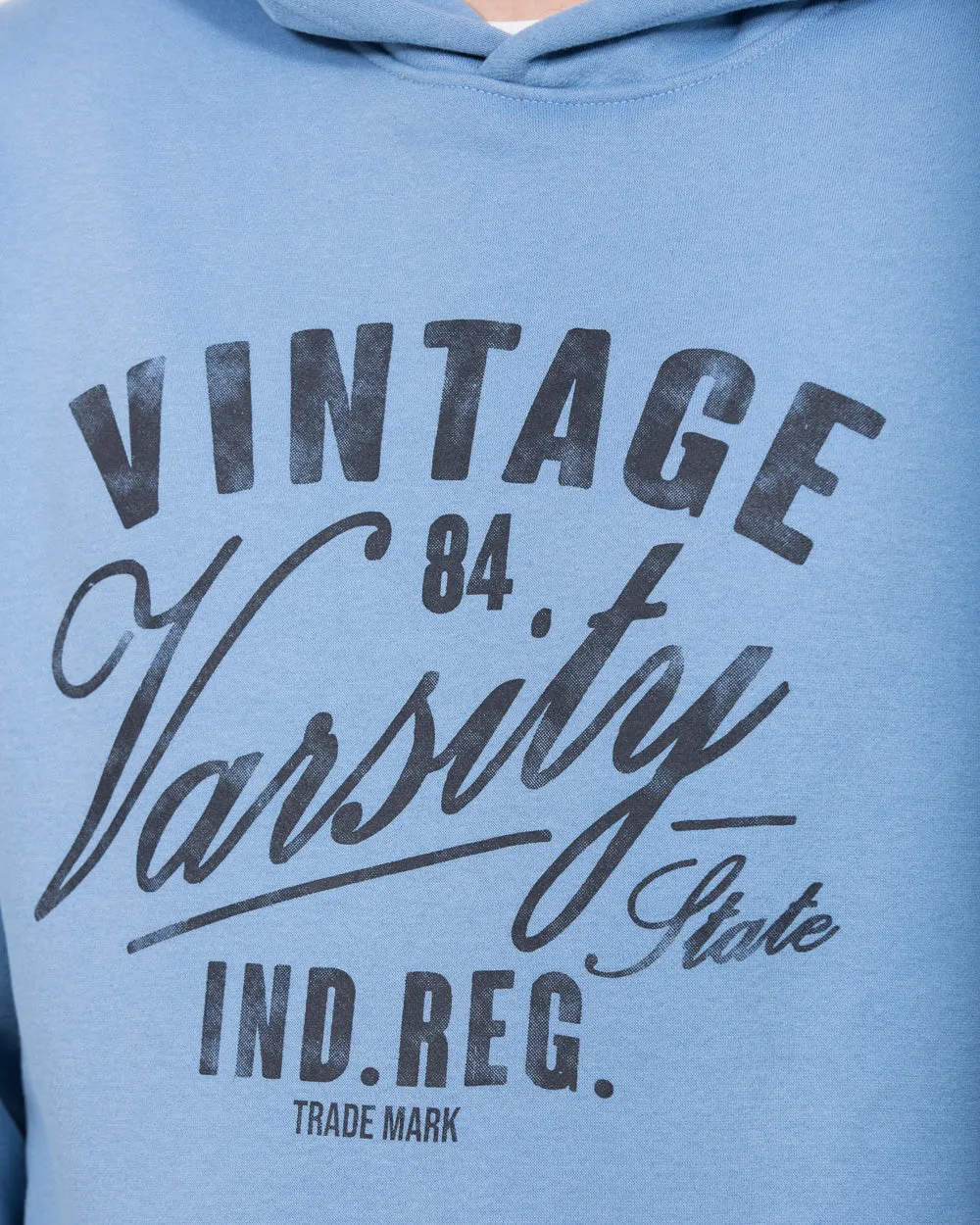 2t Tall Pullover Printed Hoodie (blue) gym fit