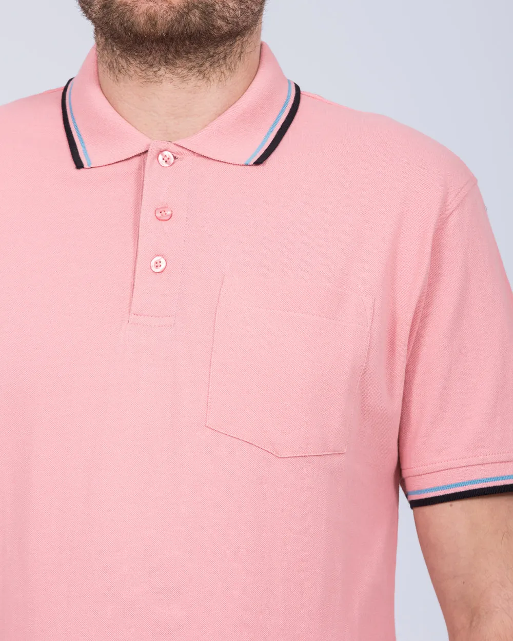 2t Tall Regular Fit Tipped Polo Shirt (pink) neutral tone