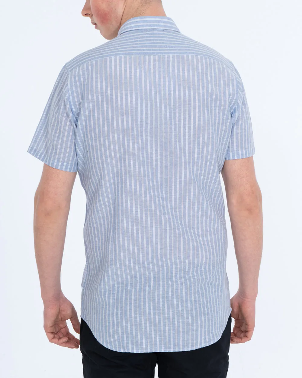 2t Tall Short Sleeve Linen Blend Shirt (sky) Core Piece