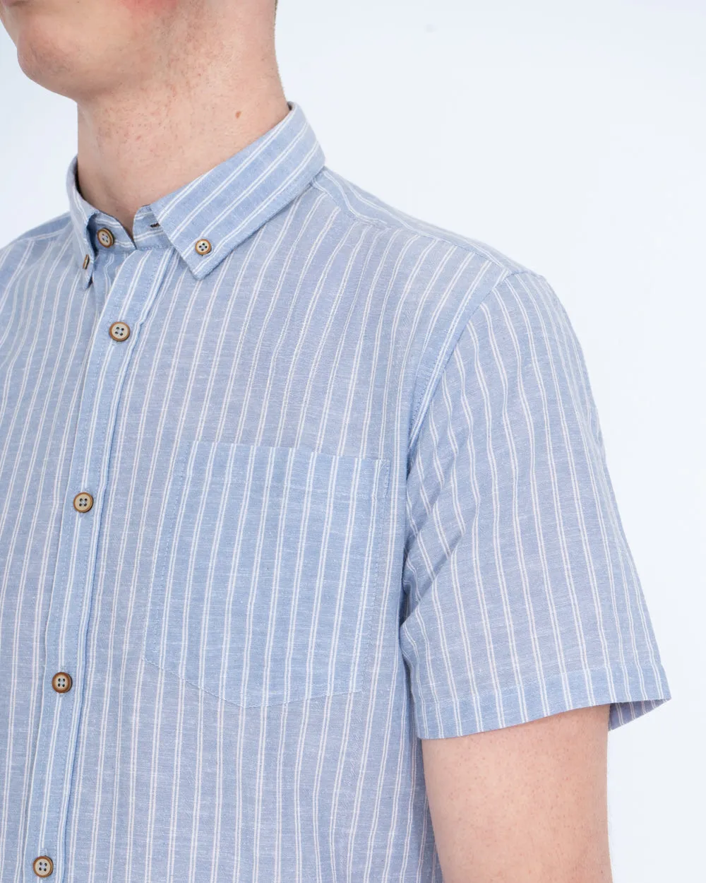 2t Tall Short Sleeve Linen Blend Shirt (sky) Core Piece