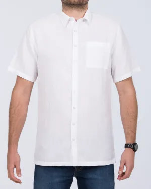 2t Tall Short Sleeve Linen Blend Shirt (white) Happy Fit