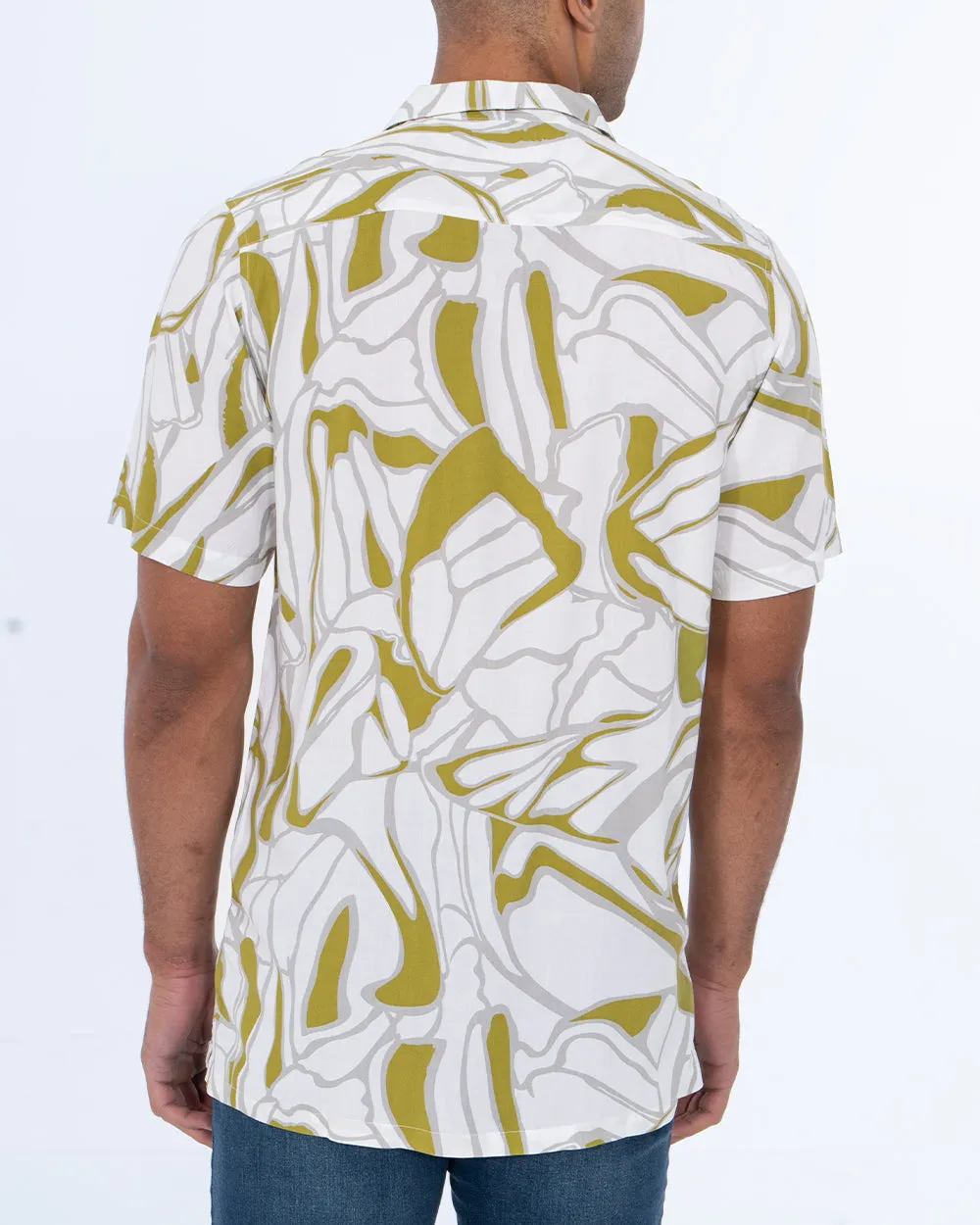 2t Tall Short Sleeve Revere Shirt (white/green) Tailored Touch