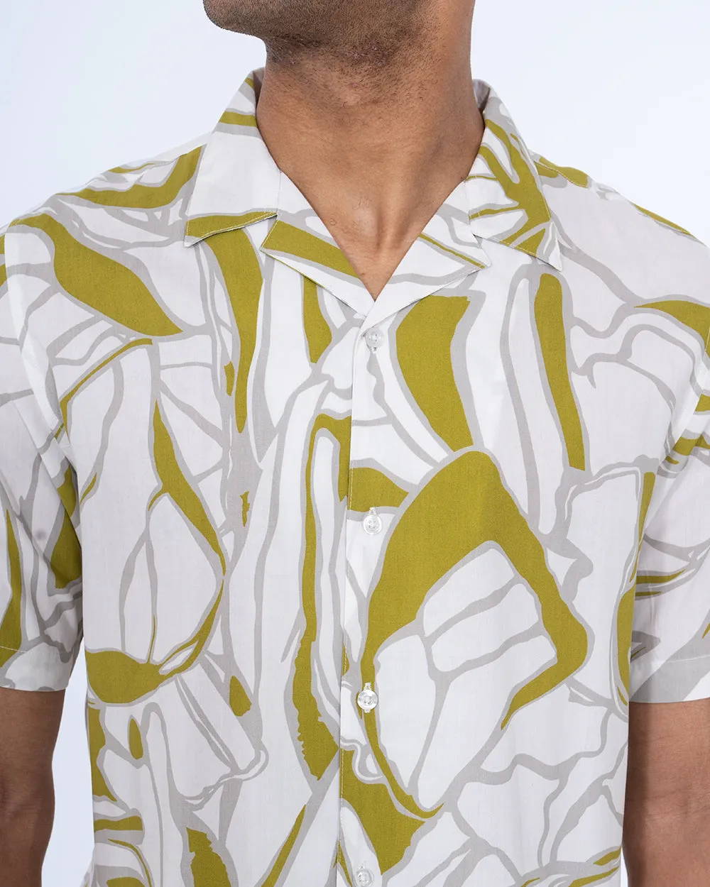 2t Tall Short Sleeve Revere Shirt (white/green) Fast Day