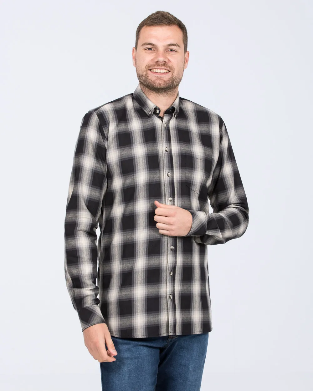 2t Tall Slim Fit Shirt (charcoal check) Stay Cool