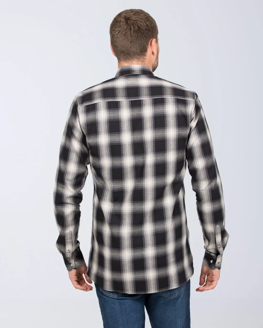 2t Tall Slim Fit Shirt (charcoal check) Subtle Mood