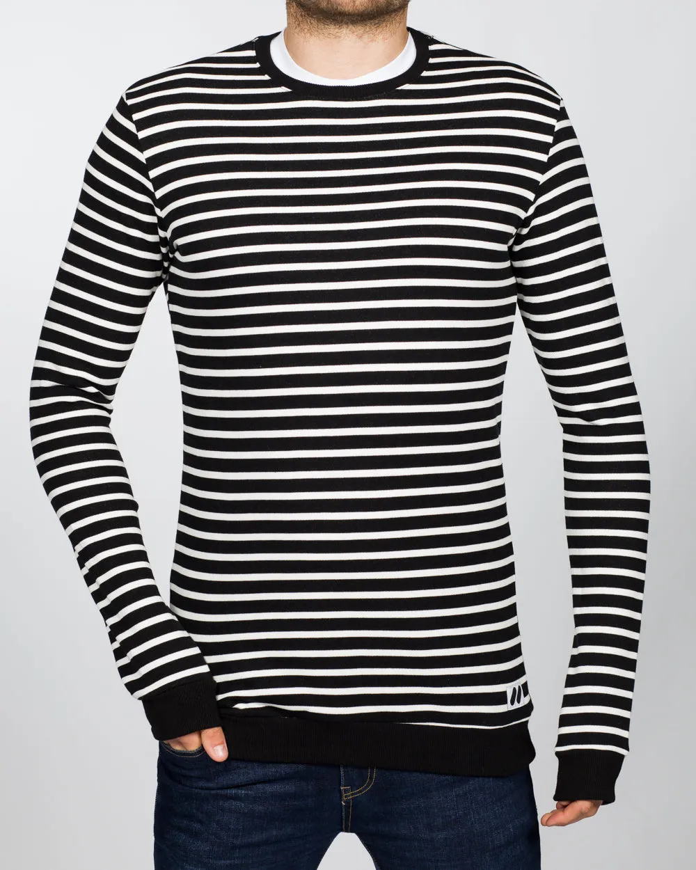 2t Tall Slim Fit Striped Sweatshirt (black) mountain ready