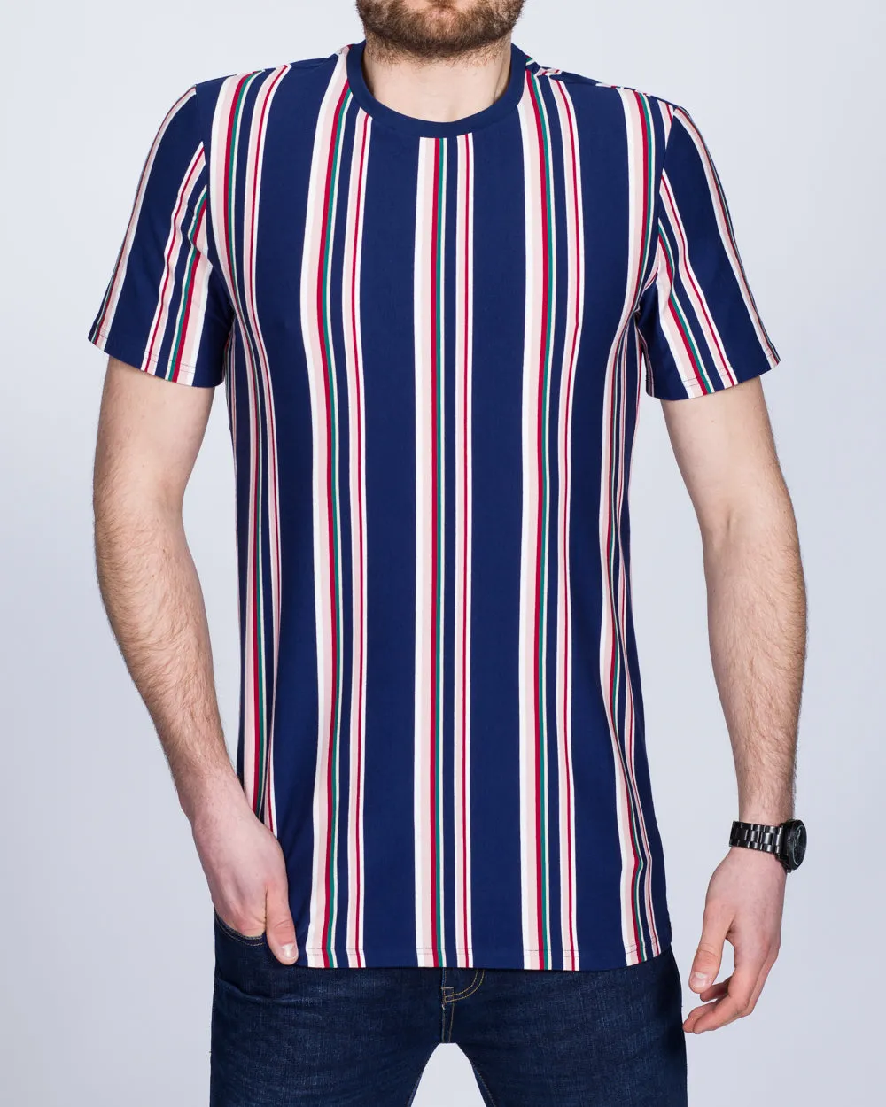 2t Tall Striped T-Shirt (navy/red) chill couple