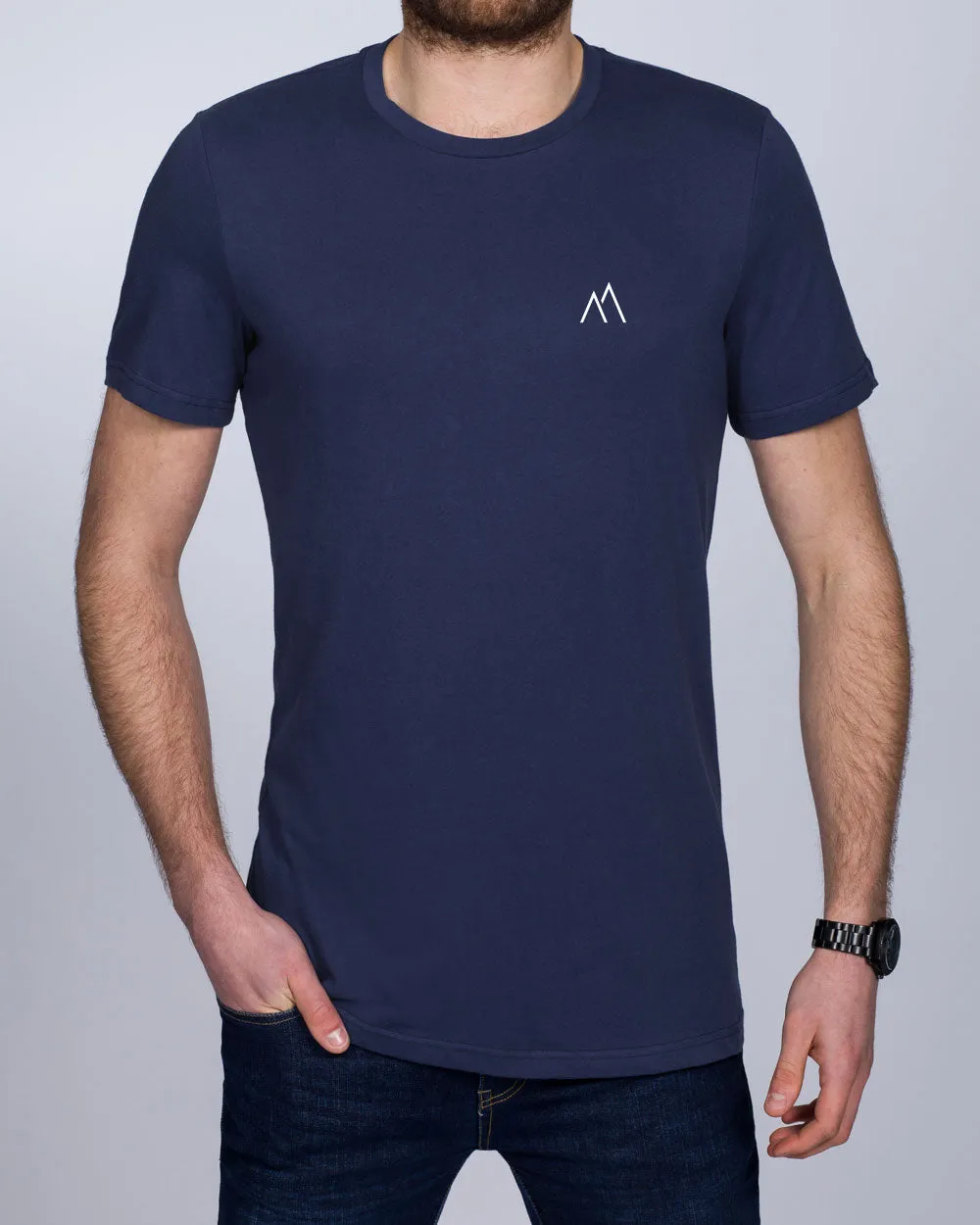 2t Tall T-Shirt (mountains navy) loose edge